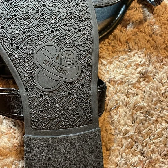 NWOT SAM & LIBBY TIA BOW BLK SLIDE SQ TOE SZ 10 cushion insoles Great Condition - Picture 5 of 11